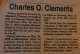 Charles O. Clements - obiturary
